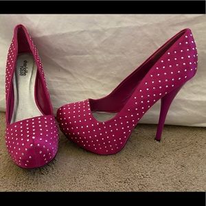 Charlotte Russe pink studded platform heel